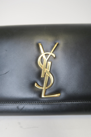Saint Laurent Leather Cassandre Clutch - Designer clutch at The Find Luxury Resale - Vancouver, Canada