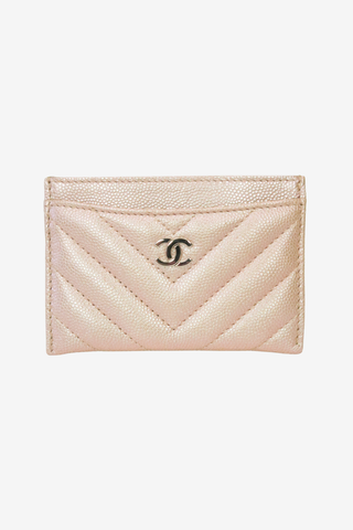 Chanel Interlocking CC Logo Iridescent Caviar Card Holder - Designer Wallets at The Find Luxury Resale - Vancouver, Canada
