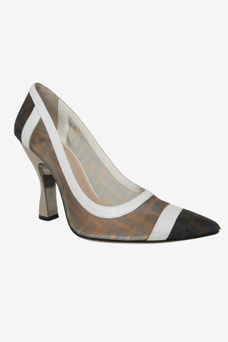 Fendi Zucca FF Logo Mesh Pumps sz 38.5 - Designer pumps at The Find Luxury Resale - Vancouver, Canada