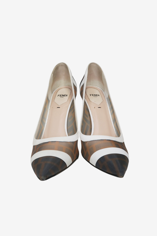 Fendi Zucca FF Logo Mesh Pumps sz 38.5 - Designer pumps at The Find Luxury Resale - Vancouver, Canada