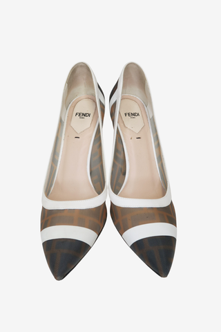 Fendi Zucca FF Logo Mesh Pumps sz 38.5 - Designer pumps at The Find Luxury Resale - Vancouver, Canada