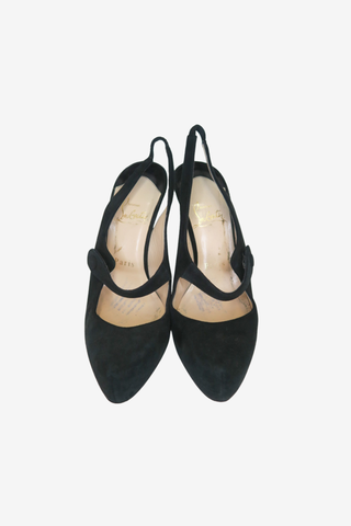 Christian Louboutin Suede Slingback Pumps sz 37.5 - Designer sandals at The Find Luxury Resale - Vancouver, Canada
