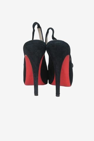 Christian Louboutin Suede Slingback Pumps sz 37.5 - Designer sandals at The Find Luxury Resale - Vancouver, Canada