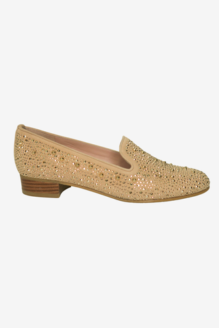 Stuart Weitzman Suede Studded Accents Loafers sz 7 - Designer shoes at The Find Luxury Resale - Vancouver, Canada