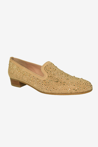 Stuart Weitzman Suede Studded Accents Loafers sz 7 - Designer shoes at The Find Luxury Resale - Vancouver, Canada