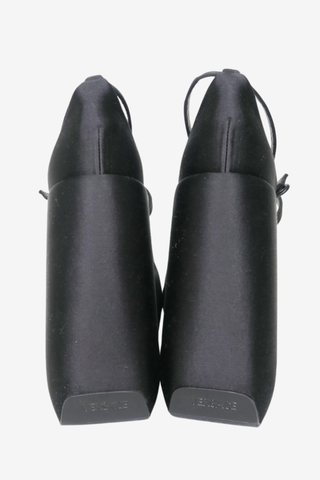Versace Medusa Insignia Satin Sandals sz 35 1/2 - Designer Pumps at The Find Luxury Resale - Vancouver, Canada