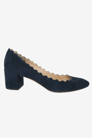 Chloe Scalloped Suede Pump Sz 38 - Designer shoes at The Find Luxury Resale - Vancouver, Canada