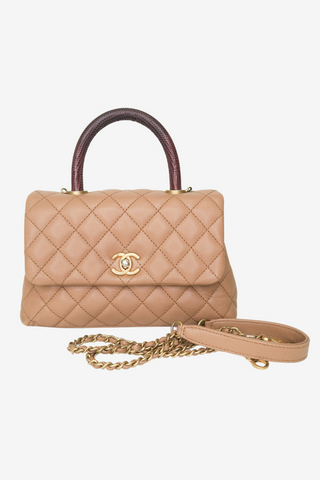 Chanel Lizard Trimmed Small Coco Top Handle Bag - Designer Handbags at The Find Luxury Resale - Vancouver, Canada