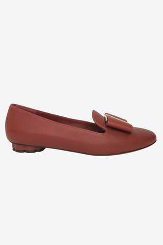 Salvatore Ferragamo Leather Bow Accents Loafers sz 7 - Designer shoes at The Find Luxury Resale - Vancouver, Canada