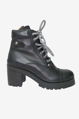 Miu Miu Leather Combat Boots sz 37 - Designer shoes at The Find Luxury Resale - Vancouver, Canada
