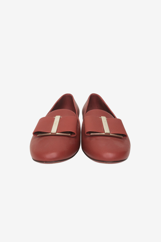 Salvatore Ferragamo Leather Bow Accents Loafers sz 7 - Designer shoes at The Find Luxury Resale - Vancouver, Canada