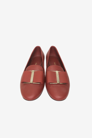 Salvatore Ferragamo Leather Bow Accents Loafers sz 7 - Designer shoes at The Find Luxury Resale - Vancouver, Canada