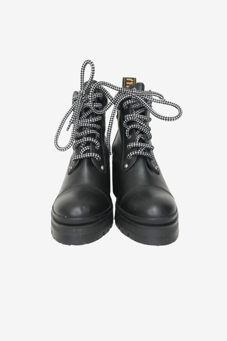 Miu Miu Leather Combat Boots sz 37 - Designer shoes at The Find Luxury Resale - Vancouver, Canada