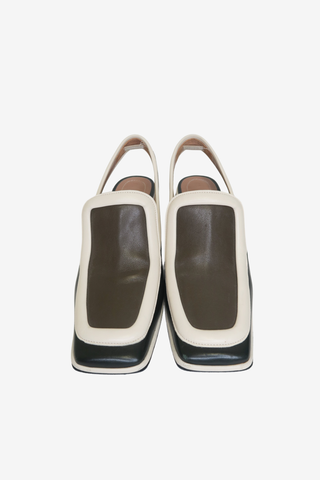 Marni Tri-Color Leather Slingback Sandals sz 37 - Designer shoes at The Find Luxury Resale - Vancouver, Canada