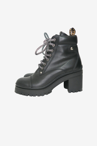 Miu Miu Leather Combat Boots sz 37 - Designer shoes at The Find Luxury Resale - Vancouver, Canada