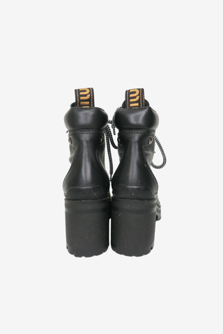 Miu Miu Leather Combat Boots sz 37 - Designer shoes at The Find Luxury Resale - Vancouver, Canada