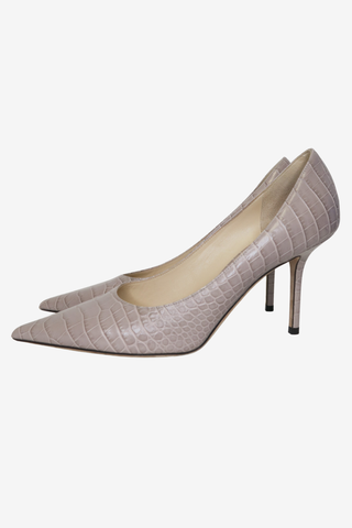 Jimmy Choo Embossed Leather Pumps sz 39 - Designer pumps at The Find Luxury Resale - Vancouver, Canada