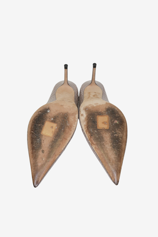 Jimmy Choo Embossed Leather Pumps sz 39 - Designer pumps at The Find Luxury Resale - Vancouver, Canada