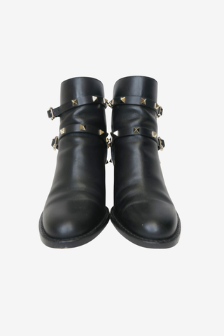 Valentino Rockstud Leather Ankle Boots Sz 38 - Designer shoes at The Find Luxury Resale - Vancouver, Canada
