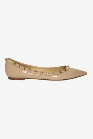Valentino Rockstud Accents Leather Ballet Flats sz 40 - Designer Flats at The Find Luxury Resale - Vancouver, Canada