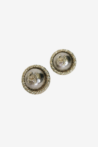 Chanel Vintage Faux Pearl Clip-On Earrings - Designer Earrings at The Find Luxury Resale - Vancouver, Canada