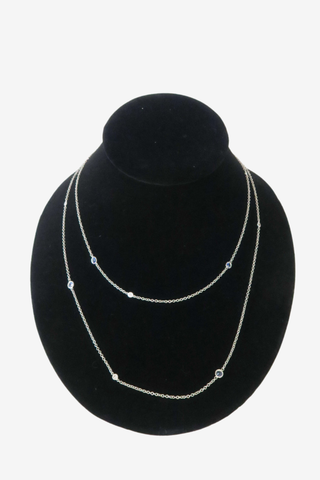 Tiffany & Co. Color by the Yard Sprinkle Necklace Diamond & Sapphire - Designer Necklace at The Find Luxury Resale - Vancouver, Canada