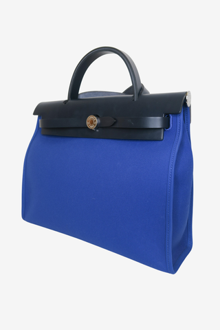 Hermès Blue Toile Herbag Zip 31 - Designer handbag at The Find Luxury Resale - Vancouver, Canada