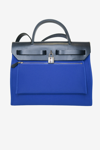 Hermès Blue Toile Herbag Zip 31 - Designer handbag at The Find Luxury Resale - Vancouver, Canada