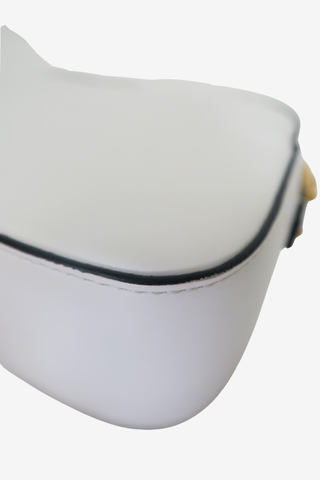 Versace Vitello Virtus Camera Bag White - Designer Handbags at The Find Luxury Resale - Vancouver, Canada