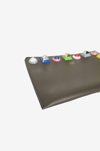 Fendi Studded Zip-Around Clutch - Designer Handbags at The Find Luxury Resale - Vancouver, Canada