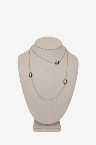Tiffany & Co. Elsa Peretti® Tahitian Keshi Pearl and Diamond by the Yard Necklace - Designer Necklace at The Find Luxury Resale - Vancouver, Canada