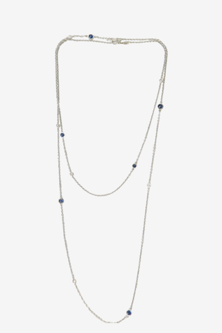Tiffany & Co. Color by the Yard Sprinkle Necklace Diamond & Sapphire - Designer Necklace at The Find Luxury Resale - Vancouver, Canada