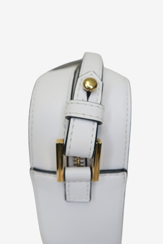 Versace Vitello Virtus Camera Bag White - Designer Handbags at The Find Luxury Resale - Vancouver, Canada