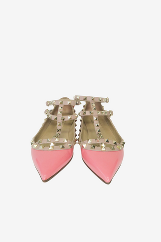 Valentino Rockstud Accents Leather Ballet Flats sz 37 - Designer Flats at The Find Luxury Resale - Vancouver, Canada