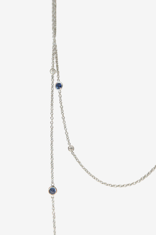 Tiffany & Co. Color by the Yard Sprinkle Necklace Diamond & Sapphire - Designer Necklace at The Find Luxury Resale - Vancouver, Canada