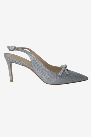 Stuart Weitzman Slingback Silver Sz 8.5 - Designer pumps at The Find Luxury Resale - Vancouver, Canada