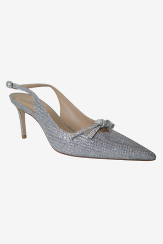 Stuart Weitzman Slingback Silver Sz 8.5 - Designer pumps at The Find Luxury Resale - Vancouver, Canada