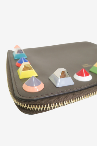 Fendi Studded Zip-Around Clutch - Designer Handbags at The Find Luxury Resale - Vancouver, Canada