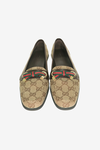 Gucci Canvas Printed Loafers sz 8 - Designer Loafers at The Find Luxury Resale - Vancouver, Canada