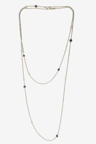 Tiffany & Co. Color by the Yard Sprinkle Necklace Diamond & Sapphire - Designer Necklace at The Find Luxury Resale - Vancouver, Canada