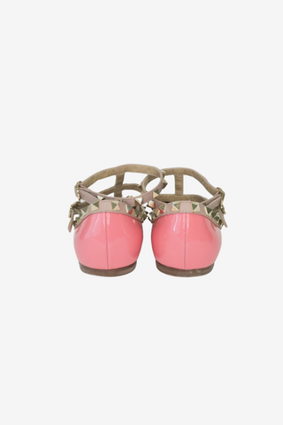 Valentino Rockstud Accents Leather Ballet Flats sz 37 - Designer Flats at The Find Luxury Resale - Vancouver, Canada