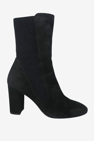Stuart Weitzman Black Suede Ankle Boots sz 9 - Designer shoes at The Find Luxury Resale - Vancouver, Canada