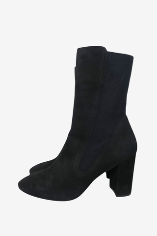 Stuart Weitzman Black Suede Ankle Boots sz 9 - Designer shoes at The Find Luxury Resale - Vancouver, Canada
