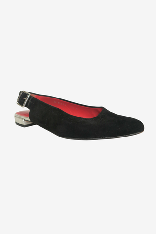 Stuart Weitzman Suede Sling Back Flats sz 7.5 - Designer shoes at The Find Luxury Resale - Vancouver, Canada