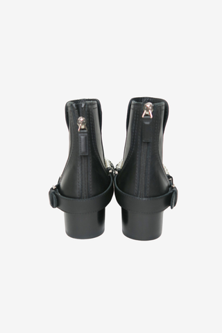 Chanel 2018 Interlocking CC Logo Moto Boots - Designer shoes at The Find Luxury Resale - Vancouver, Canada