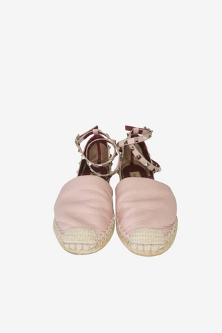 Valentino Rockstud Accents Leather Espadrilles sz 37 - Designer espadrilles at The Find Luxury Resale - Vancouver, Canada