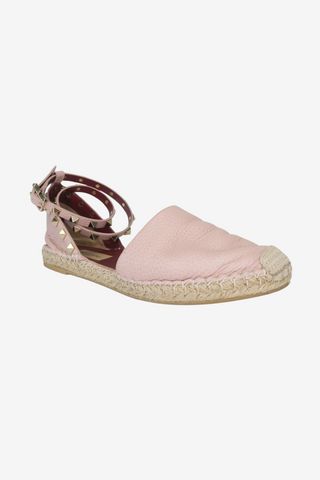 Valentino Rockstud Accents Leather Espadrilles sz 37 - Designer espadrilles at The Find Luxury Resale - Vancouver, Canada