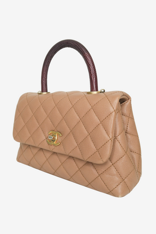 Chanel Lizard Trimmed Small Coco Top Handle Bag - Designer Handbags at The Find Luxury Resale - Vancouver, Canada