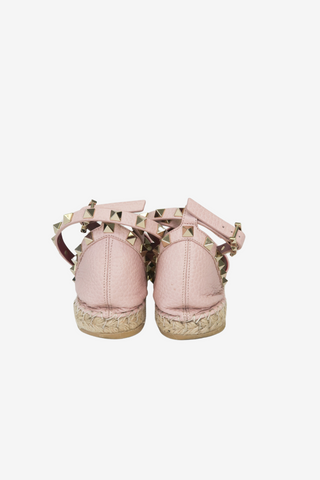 Valentino Rockstud Accents Leather Espadrilles sz 37 - Designer espadrilles at The Find Luxury Resale - Vancouver, Canada