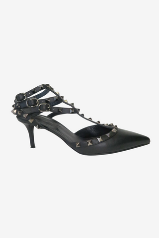 Valentino Rockstud Pointed Toe Caged Pumps sz 37.5 - Designer Pumps at The Find Luxury Resale - Vancouver, Canada